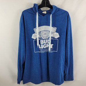 Bud Light Hooded Pullover Long Sleeve Shirt Men's size XL